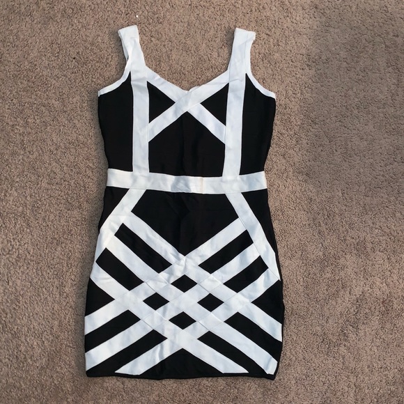 bebe black bandage dress